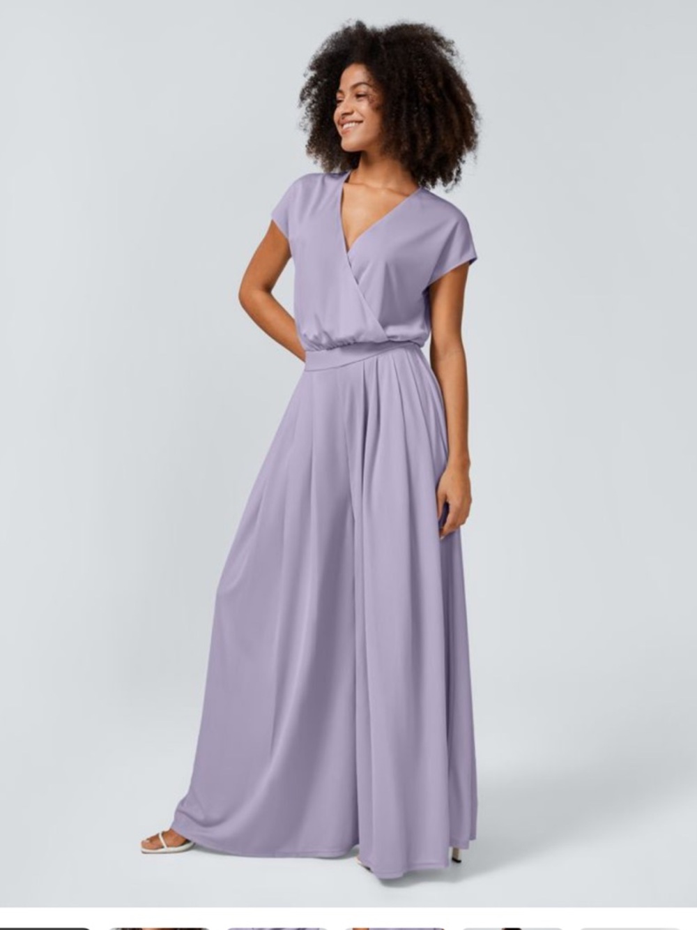 HALARA Lavender Wrap-Front Jumpsuit